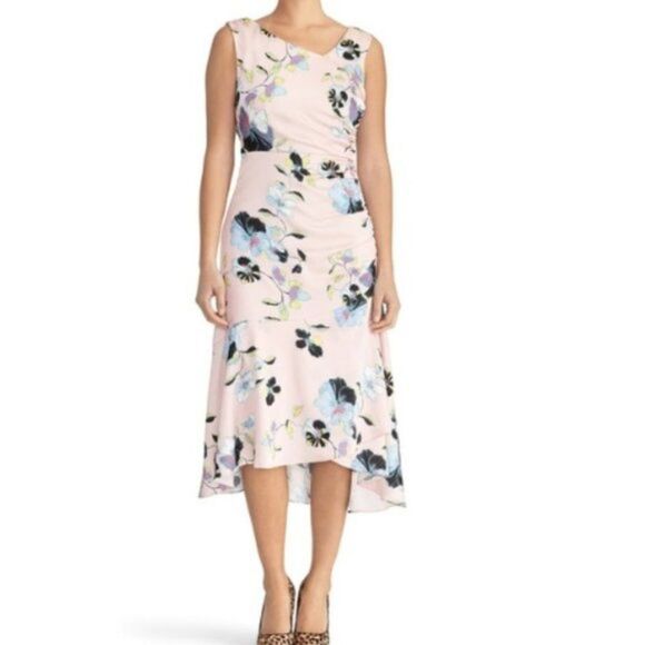 RACHEL ROY COLLECTION Orchid Floral pink  Midi Dress size 6 - Picture 1 of 8
